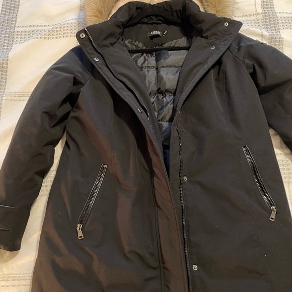 Ralph Lauren Women Jacket XL Part Down & Water Fowl Feathers Detachable Hood - Picture 1 of 7